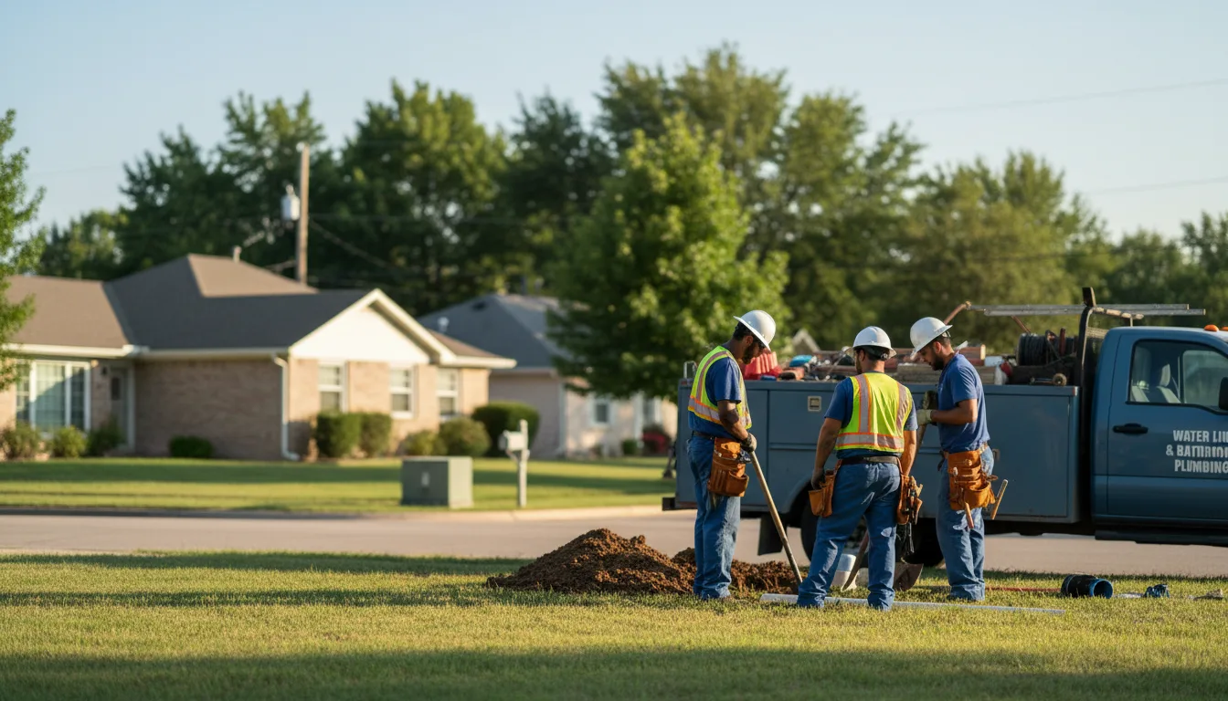 Residential water line and bathroom plumbing service in Central, IN